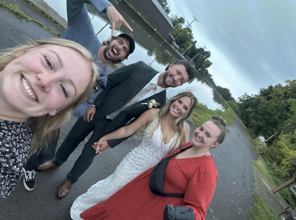 wedding vendor selfie with our wedding couple